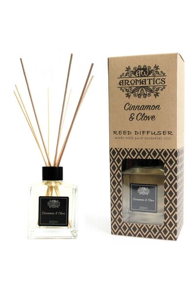 AW Gifts Difuzor cu bețișoare, ulei esențial cu scorțișoară și cuișoare, 200 ml