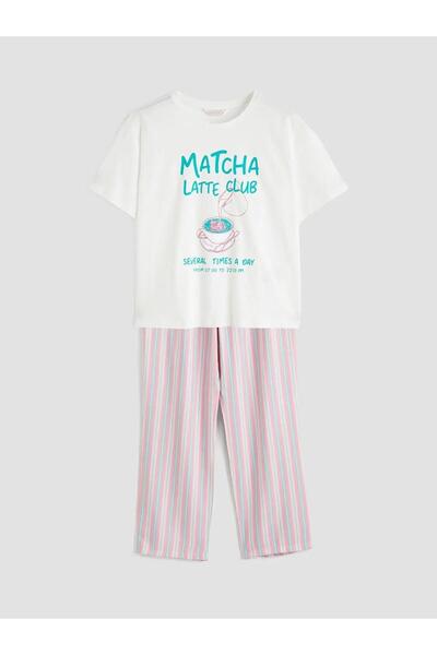 LC Waikiki Жіночий піжамний комплект з принтом на комірі (S6)