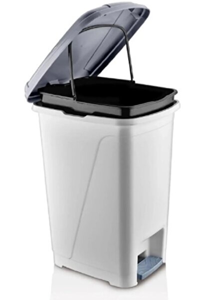 VİOLET 25 Litre Iç Kovalı Slim Pedallı Çöp Kovası Beyaz renk