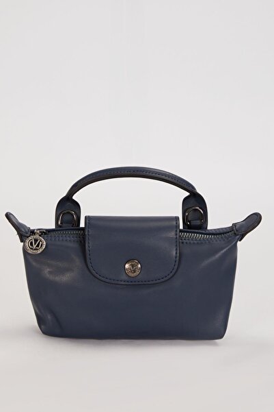 Levidor Blue Top Closure Detail Clutch Bag