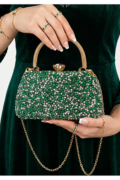 Çanta Trend Γυναικείο λουράκι ώμου από κρυστάλλινη πέτρα και αλυσίδα Τσάντα