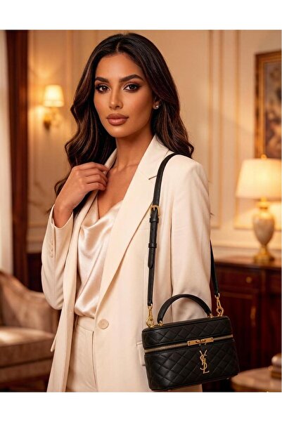 YVESARI حقيبة صغيرة سوداء مبطّن بسلسلة، أنيقة وعصرية، حرة وغير مقيدة