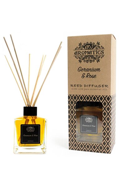 AW Gifts Difuzor cu bețișoare, ulei esențial de geranium și trandafir 200 ml