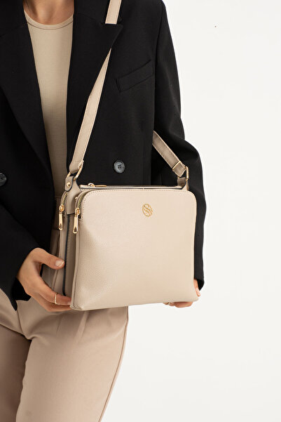 Sanmorris 1329 Women's Faux Leather Adjustable Crisscross Straps 4-Compartmen...