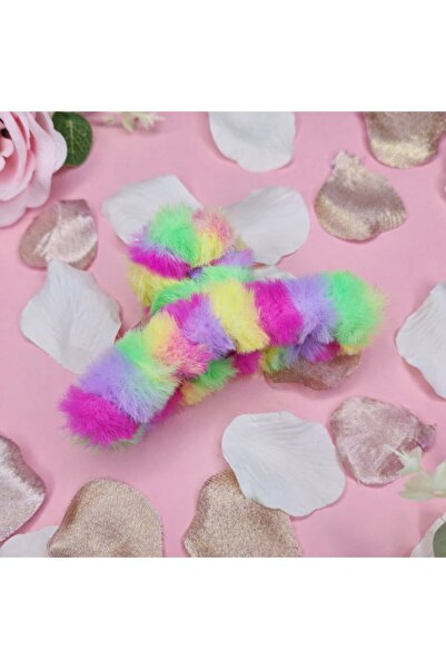 Glamluxe Rainbow Colored Plush Hairpins – Women's Hairpins Large Size Soft Pl...