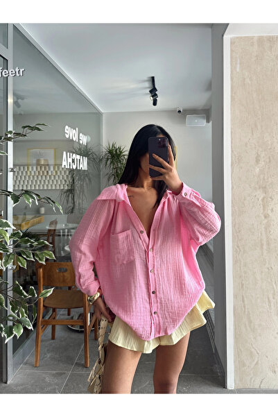 myd Tek Cepli Müslin Gömlek - Pembe