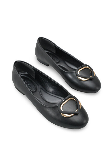 Riccon Women's Ballet Flats 001209 Black Skin