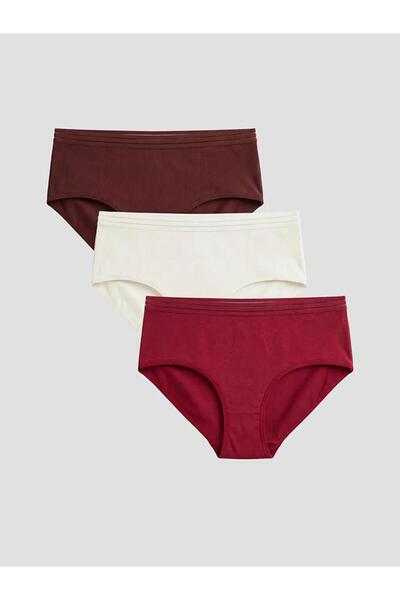 LC Waikiki Σετ 3 τεμαχίων εσώρουχα μονόχρωμα μοβ (S6)