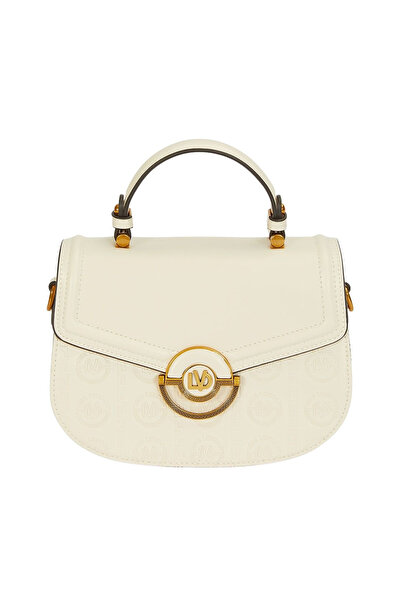 Levidor Cream Medium Size Long Strap Women's Handbag and Shoulder Bag Logo Pr...