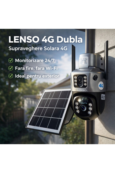 unbranded Camera Solara Supraveghere LENSO 4G Dubla + CARD CADOU