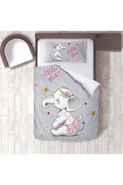 instababyrooms Children's Room Cotton Lu Duvet Cover Set Bed Sheet Sız Fil Ve...