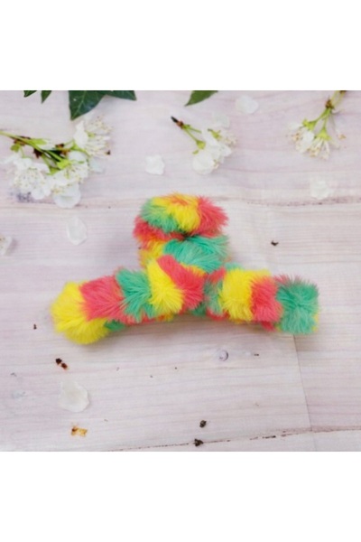 Glamluxe Rainbow Colored Plush Hairpins – Women's Hairpins Large Size Soft Pl...