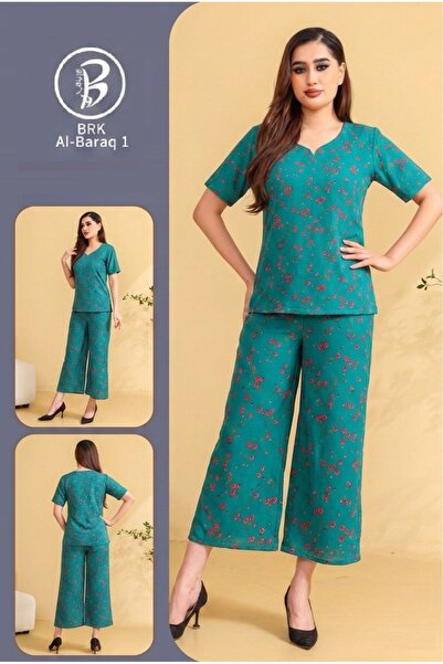 BRK Two-piece soft Cotton nightgown set in bright colors