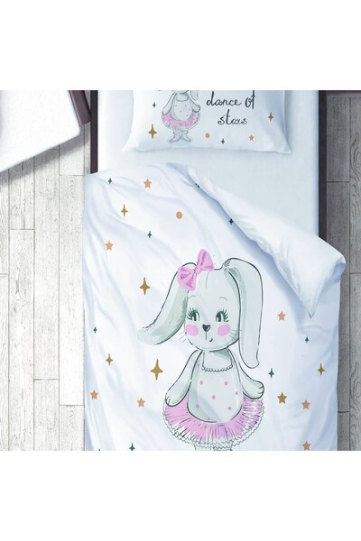instababyrooms Children's Room Cotton Lu Duvet Cover Set Bed Sheet Sız Balerin Rabbit No.00242