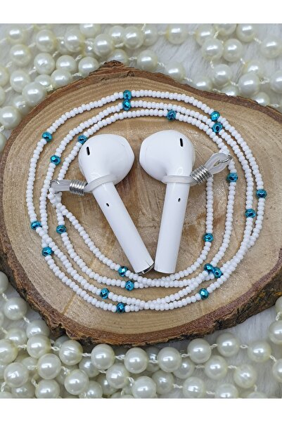 HAPPY HANDMADE Chain.../Headphone Holder/Blue Bon Beaded Rpods Chain/Gift