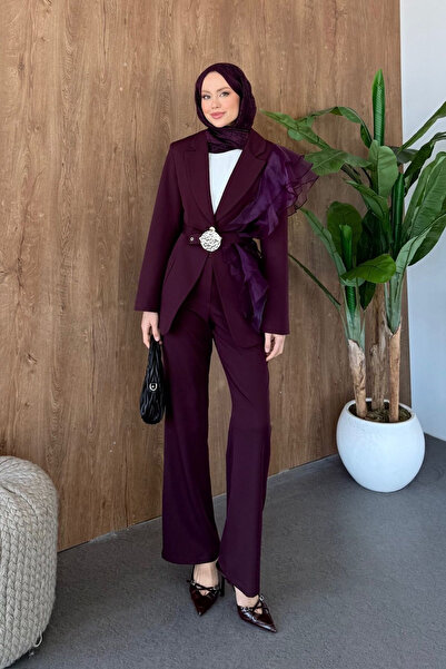 Hazamoda Marna Ruffle Set Plum