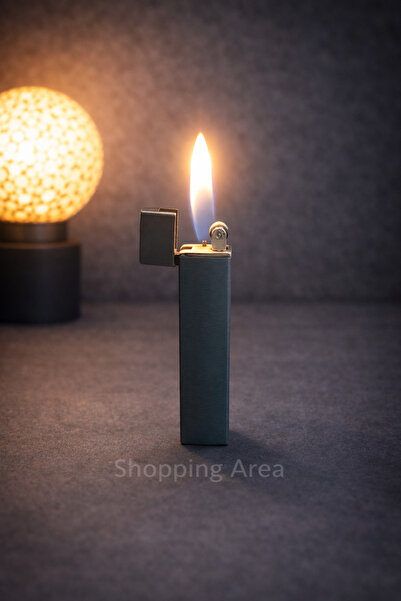 Shopping Area Metal Çakmak | Şık Tasarım | Gazlı Cep Çakmağı (Doldurulabilir)