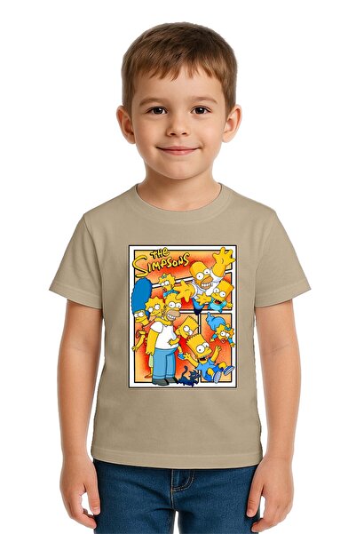 SEDİRLİ Unisex Simpsons με τύπωμα Παιδικό μπλουζάκι από χτενισμένο βαμβακερό ...