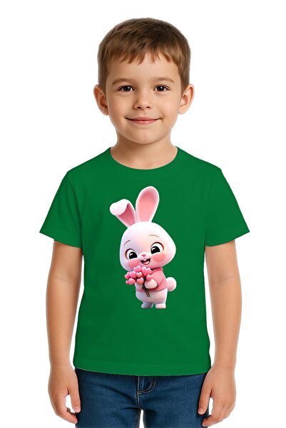 SEDİRLİ Unisex Tavşan Rabbit με τύπωμα Παιδικό μπλουζάκι από χτενισμένο βαμβα...