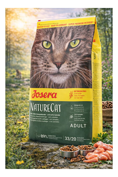 JOSERA Nature Cat Grain-Free – For Adult Cats, 89% Animal Protein – Anti-Hair...