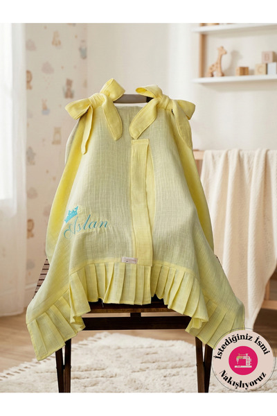 CARTI Tek Kat Müslin Fırfırlı Nakışlı Puset Örtüsü