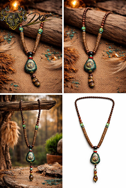 depozoom Etnik Tasarım Doğal Taş Otantik Kolye Unisex