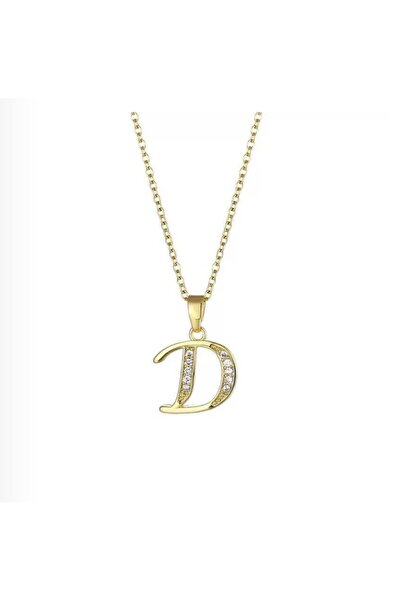 SY AKSESUAR Steel Gold Letter Necklace 45cm