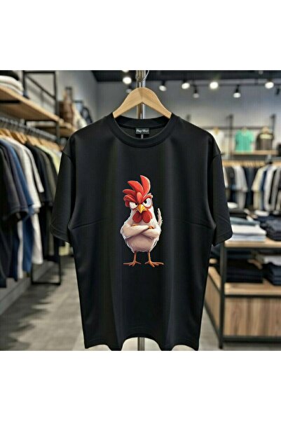 playwear Μπλουζάκι με στάμπα Ugly Rooster, 100% βαμβακερό, oversized, χαλαρή ...