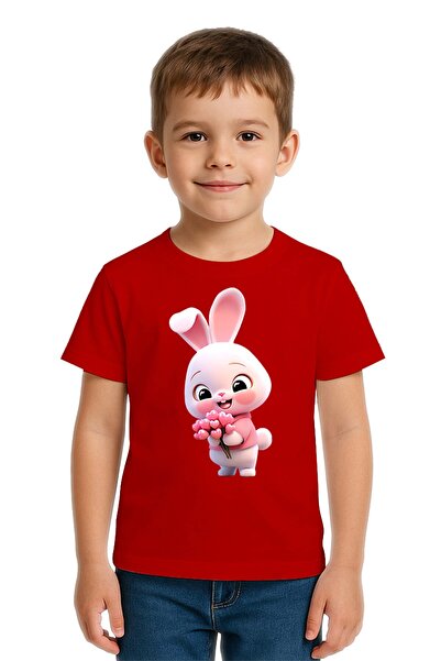 SEDİRLİ Unisex Tavşan Rabbit με τύπωμα Παιδικό μπλουζάκι από χτενισμένο βαμβα...