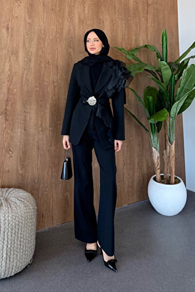 Hazamoda Marna Ruffle Set Black