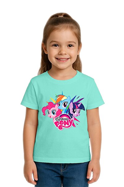 SEDİRLİ Unisex My Little Pony baskılı Çocuk Tişört pamuklu penye kumaş