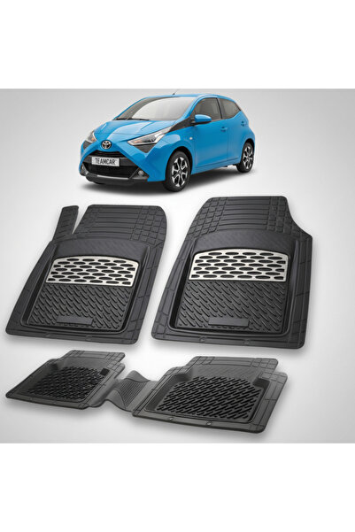 TEAMCAR Πατάκια δαπέδου Toyota Aygo AB40 Συμβατά Hatchback 2014-2018 | Ασημί