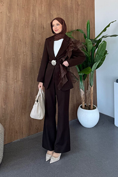 Hazamoda Marna Ruffle Set Brown