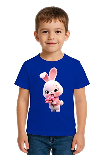 SEDİRLİ Unisex Tavşan Rabbit με τύπωμα Παιδικό μπλουζάκι από χτενισμένο βαμβα...