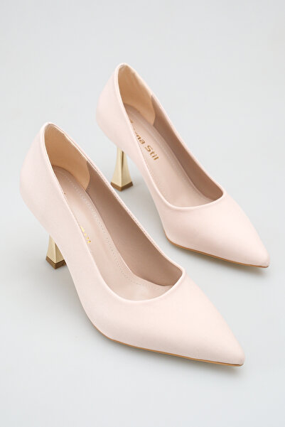 SENASTİL حذاء نسائي أنيق بكعب ذهبي رفيع ومقدمة مدببة