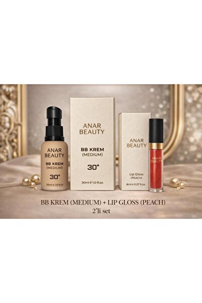 Anar Beauty BB Krem-30ml (Medium) + Dudak Parlatıcısı - Parlatıcı Lip Oil Glo...