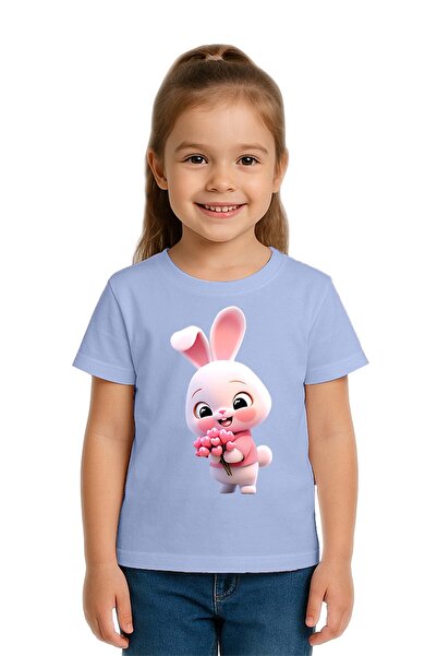 SEDİRLİ Unisex Tavşan Rabbit με τύπωμα Παιδικό μπλουζάκι από χτενισμένο βαμβα...