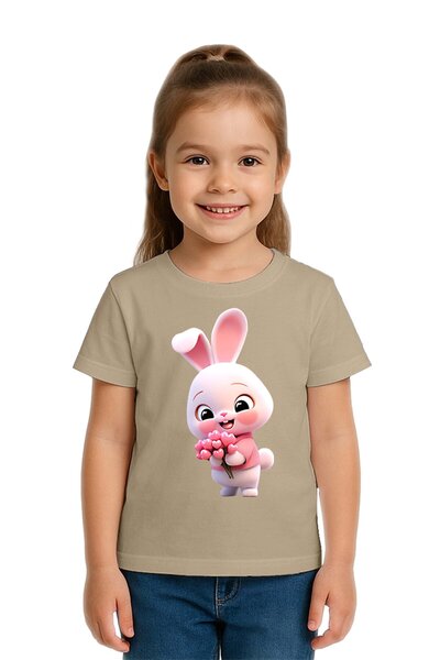 SEDİRLİ Unisex Tavşan Rabbit με τύπωμα Παιδικό μπλουζάκι από χτενισμένο βαμβα...
