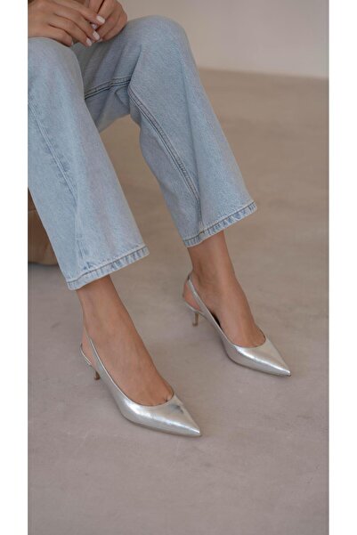 ECENİN BUTİĞİ Lisa Lame Hakiki Deri Topuklu Ayakkabı