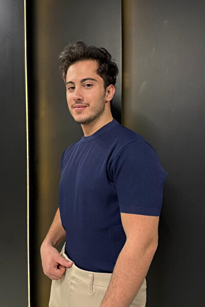 sunfyre Men's Crew Neck Short Sleeve Striped High Quality Tirko Fabric T-Shir...