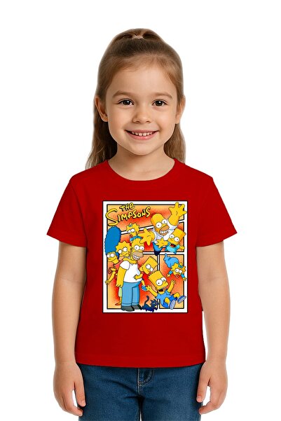 SEDİRLİ Unisex Simpsons με τύπωμα Παιδικό μπλουζάκι από χτενισμένο βαμβακερό ...