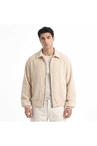 FULL AND FULL Erkek kadife fitilli owersize mont