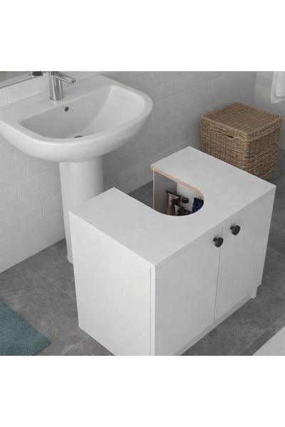 MatBeyaZ Banyo lavabo altı dolap banyo dolabı MDF Malzemeli