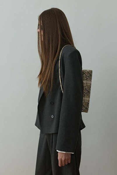 Suud Collection Smoked Ash Double-Breasted Blazer Jacket