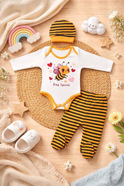 Organic Product DimpleBaby Sevimli Hayvanlar 3’lü Bebek Takımı (0-12 Ay)