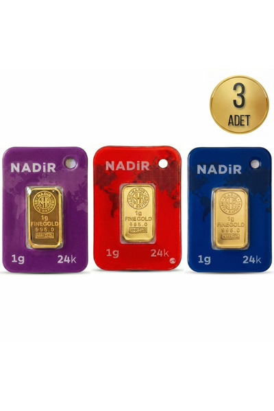 JEWELAi 1 Gram Külçe Altın (3 Adet) 995 Saflık Sertifikalı
