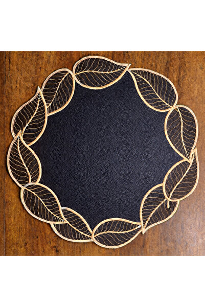 Diva Home جلد ورقة 🍁   مطرز سوبلا لـ 6 أشخاص مفرش طاولة فردي 33x33 سم