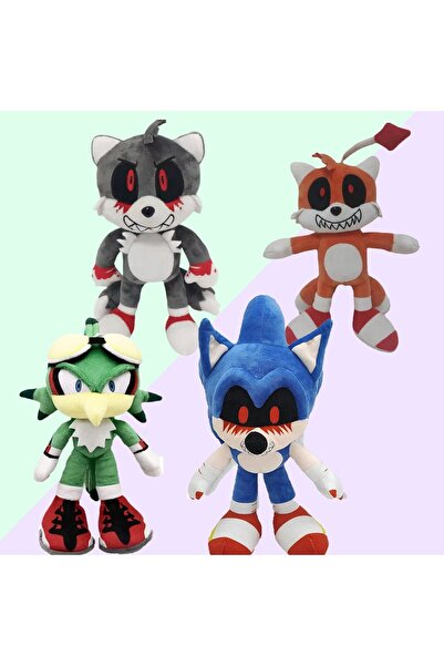 OEM Set de pluș Sonic.EXE Dark - 4 figurine de colecție de 30 cm