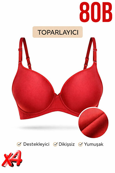 PRUSA İÇ GİYİM Women's Padded (Supported) B Wired t Shaping / Sculpting Red B...
