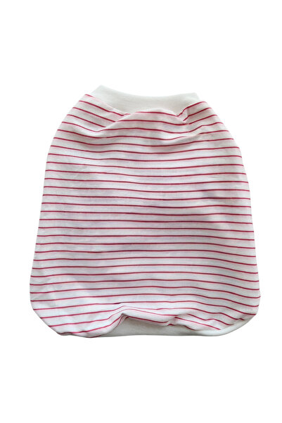 atelyu Cat Dog Outfit Red Striped Tshirt